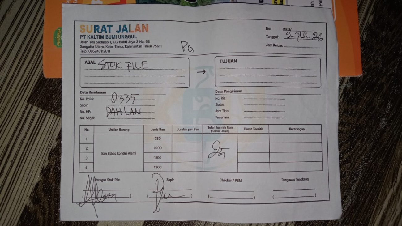 Surat Jalan kegiatan lapangan nomor 2